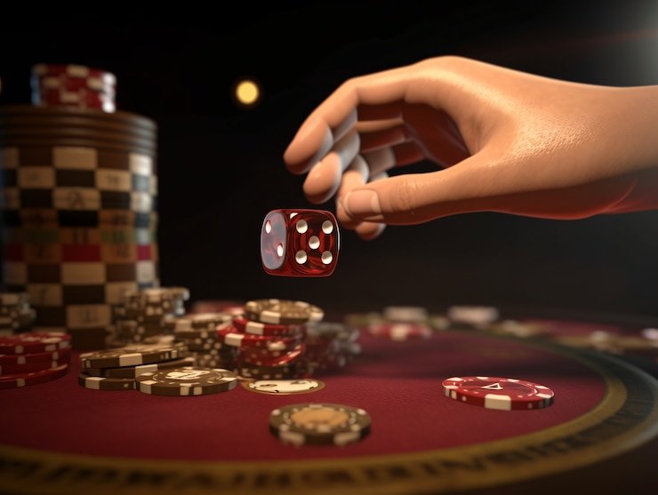 Sic Bo table with three visible dice in transparent cage showing result
